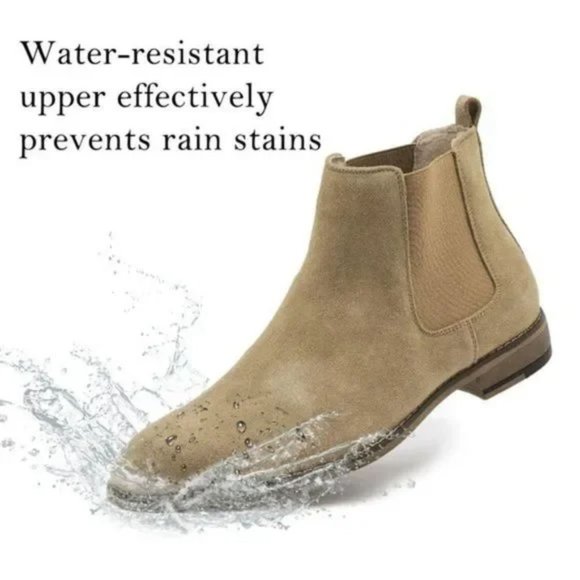 New Men's Slip-on Suede Boots - Camel - Picture 4 of 8